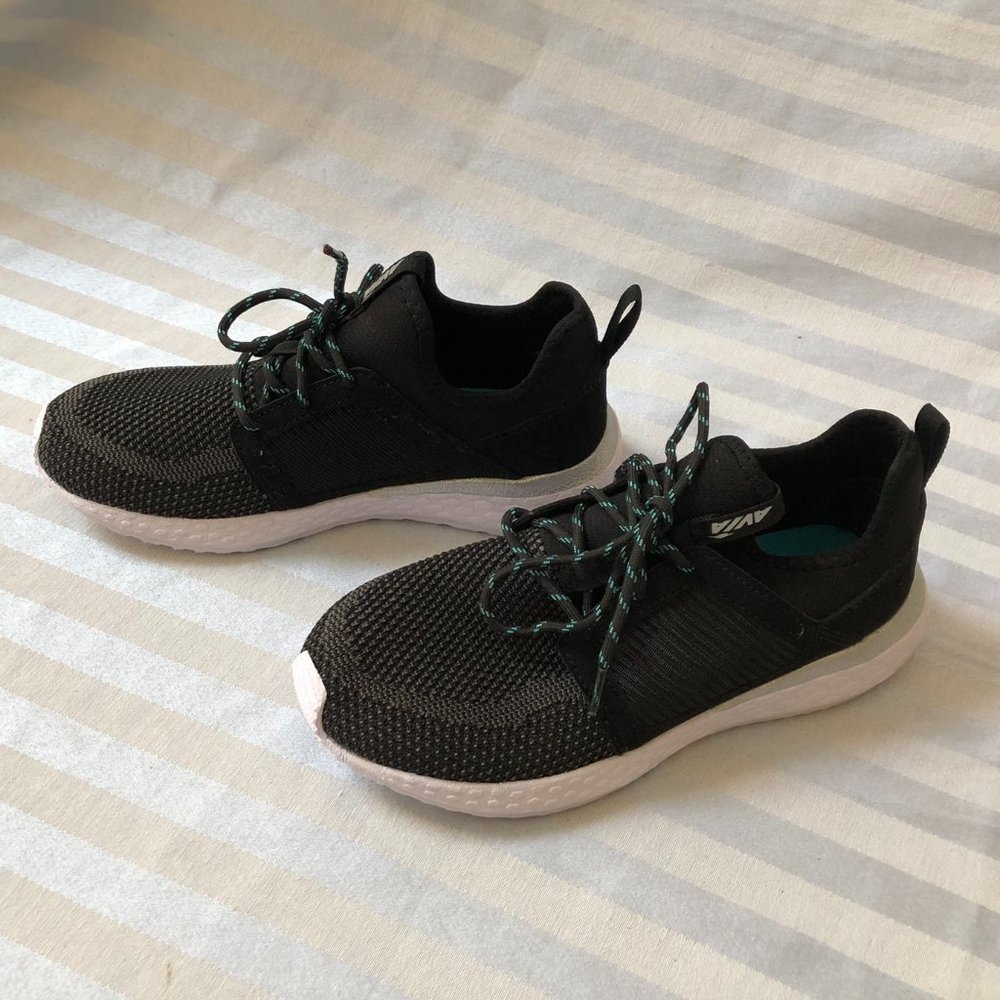 AVIA Black/Blue Memory Foam Sneakers, Women size 7